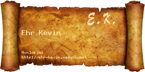 Ehr Kevin névjegykártya